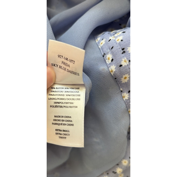 Rails Size XS Frida Sky Blue Daisies Button Down Long Dress Cottagecore Feminine - Picture 6 of 6
